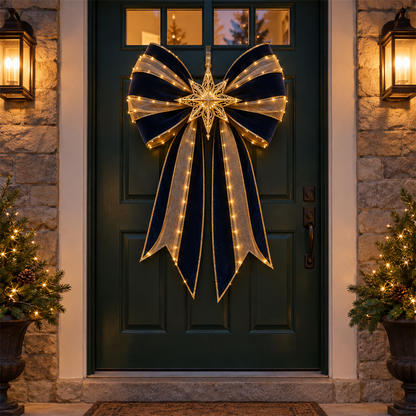 ✨ Oversized Light-Up Christmas Door Bow | 6 Festive Styles