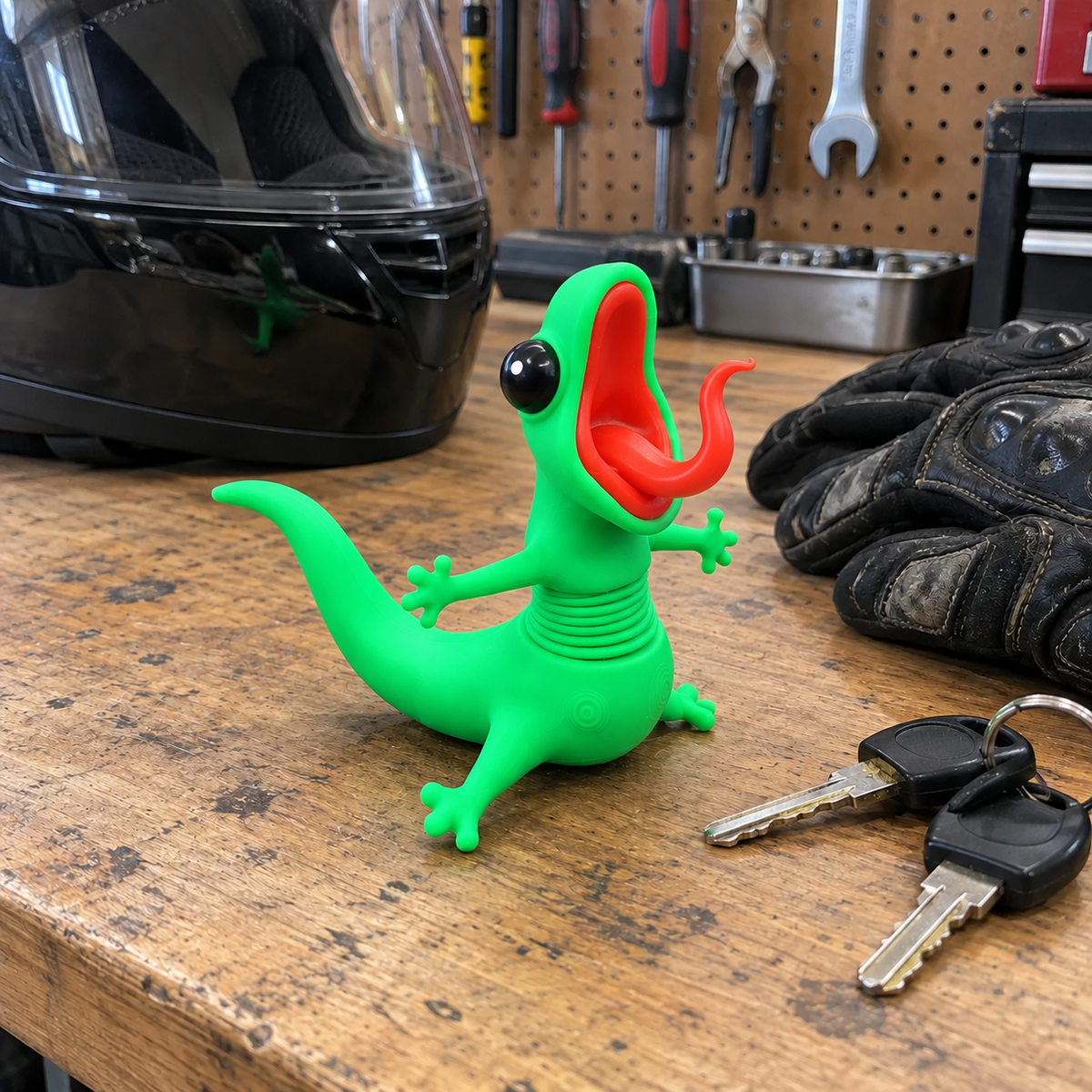 🦎🏍️ Roadside Lizard Buddy – Car & Motorcycle Decor