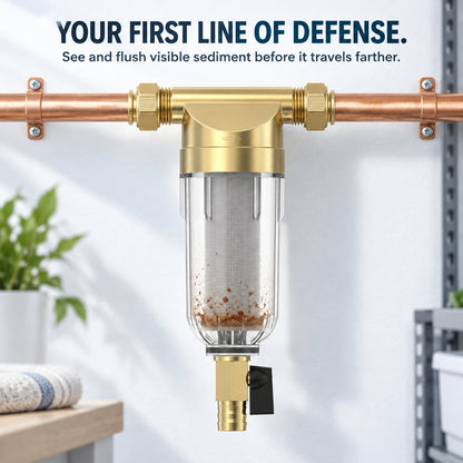 🚰 Reusable Spin-Down Sediment Water Filter – Fits 1/2', 3/4' & 1' Pipes 💧