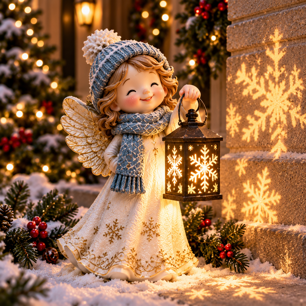 ⛄ Last Day 49% Snowman Nativity Glow™✨ – Solar Christmas Step Light with Holy Family Projection