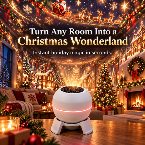 🎁 Christmas Projector Night Light - 360° Adjustable HD Holiday Pattern Ceiling Light 🎅 Indoor Xmas Decoration Lamp for Kids Bedroom, Party & Holiday Gift 🎄