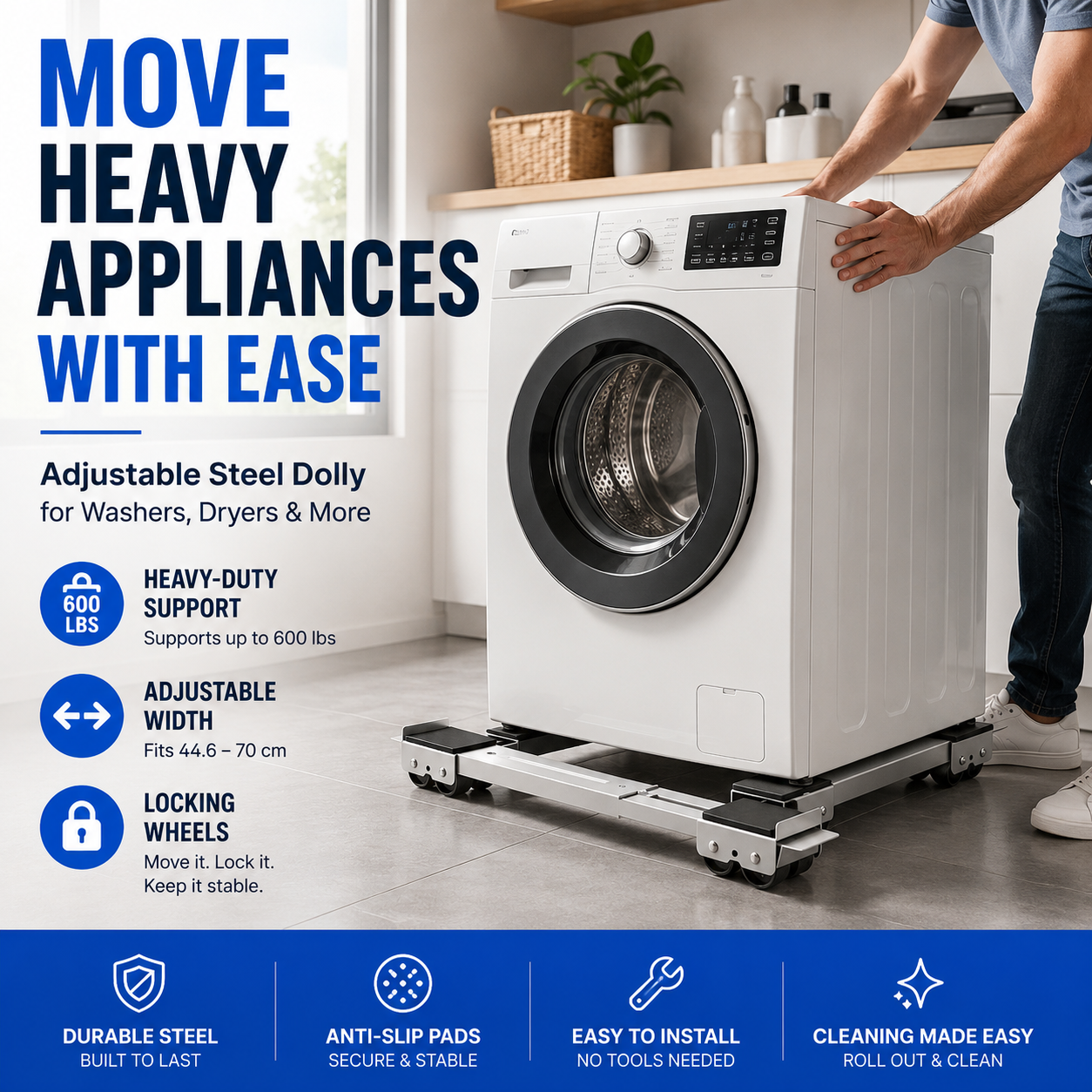 ✨ 2026 Best Seller Appliance Moving Dolly – No More Struggling With Heavy Washers & Dryers