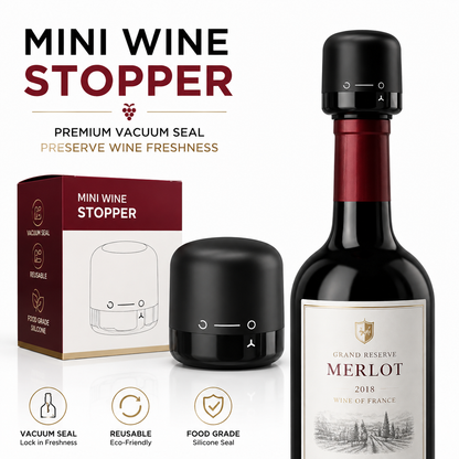 🎁 EVERYDAY WINE ESSENTIAL | Compact Reusable Bottle Stopper for Dinner, Date Night & Entertaining