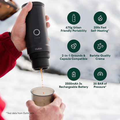 ☕ Portable Electric Espresso Machine – Self-Heating 3-in-1 Travel Coffee Maker