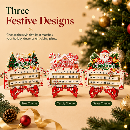 🔥Interactive 25-Day Christmas Countdown Advent Calendar Ornament | 3 Festive Themes (Santa, Tree, Candy) Tabletop Reusable Holiday Decor