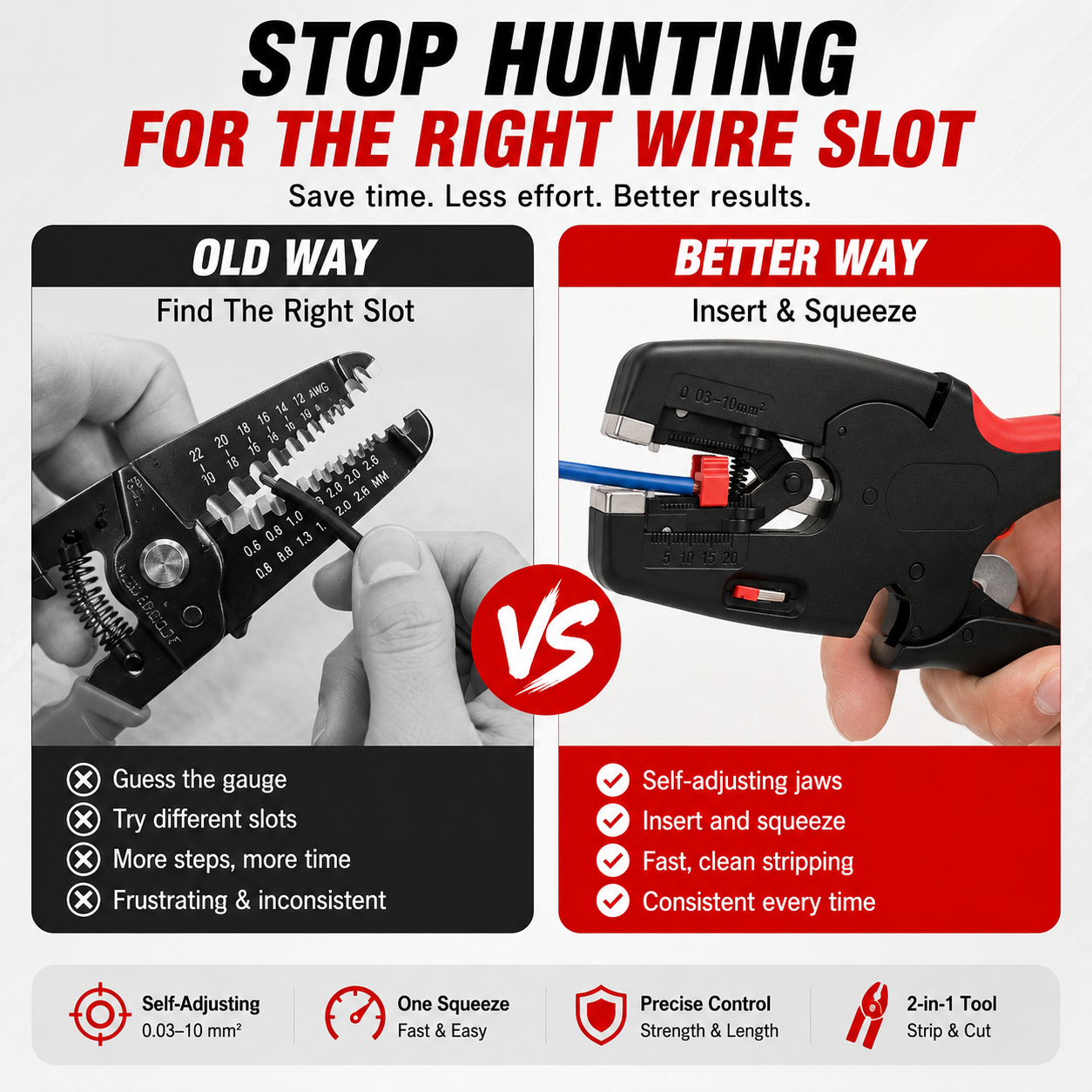 ⚡ HOT SALE | Automatic Wire Stripper & Cutter – Self-Adjusting 2-in-1 Cable Stripping Tool for Electrical & DIY Work