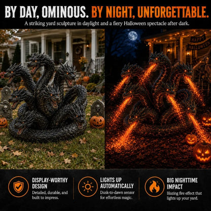 🔥 Orochi Solar Fire Dragon Sculpture – The Ultimate Halloween Neighborhood Showstopper