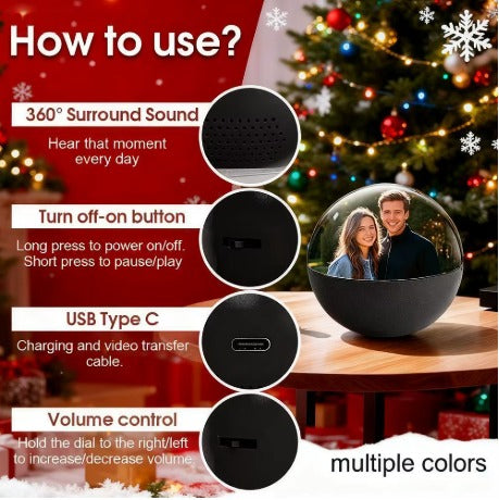 🔮 Bring Memories to Life! 3D Glass Sphere Motion Video Player & Music Orb