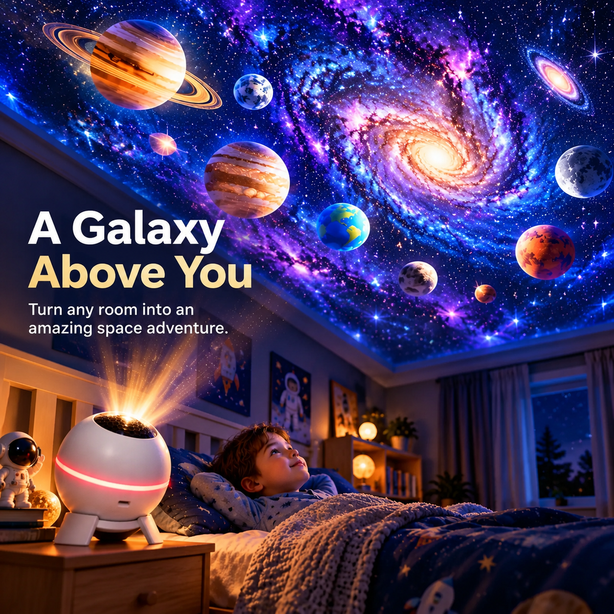 🌌🔥 50% OFF Galaxy Projector for Bedroom – USB Star & Planet Ceiling Projector, Colorful Nebula Night Ambience, Limited-Time Deal!