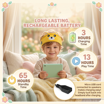 2-in-1 Kids Wireless Sleep Headband & Travel Headphones (Sensory-Friendly, Safe Volume)