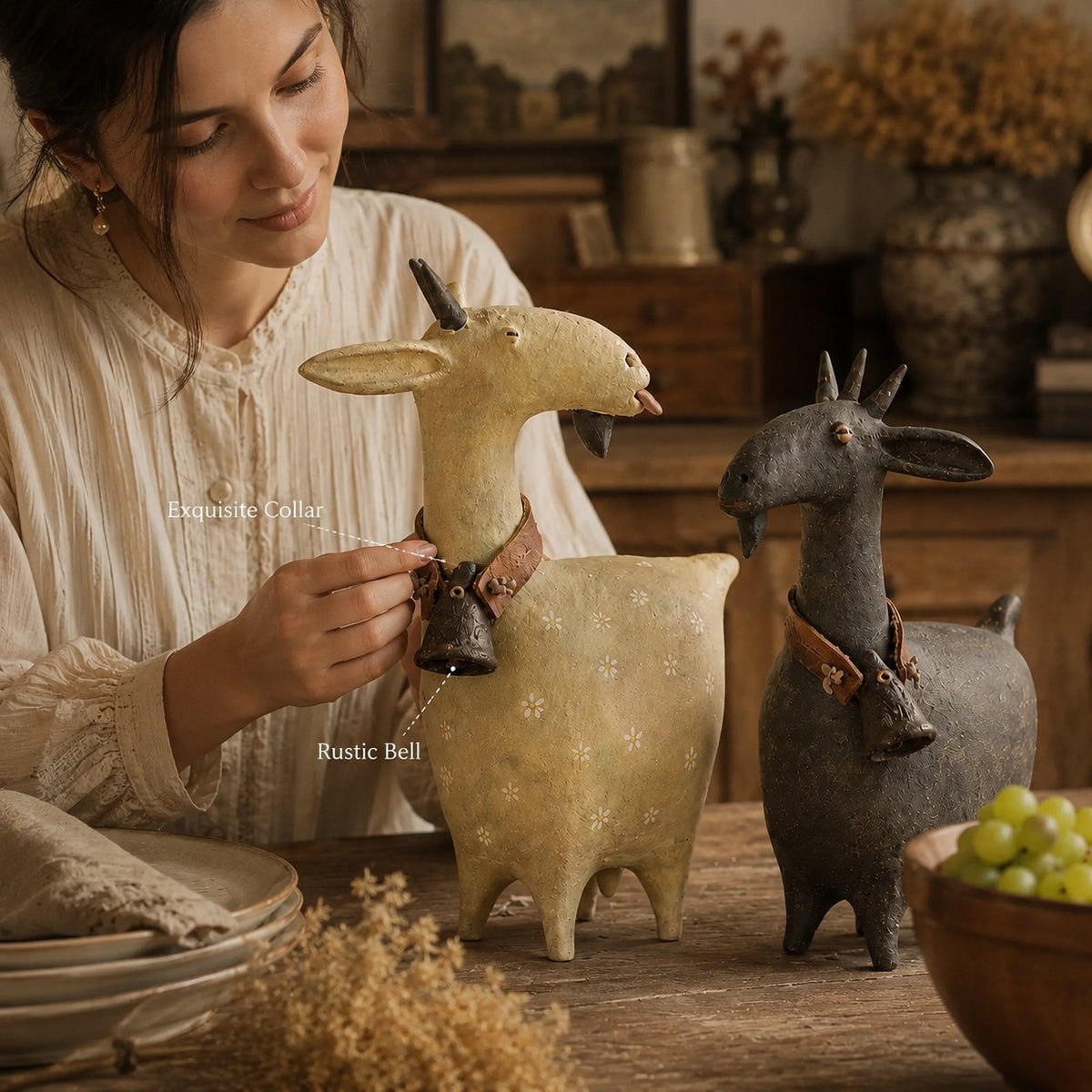 🐐 Whimsical Farmhouse Goat Figurines