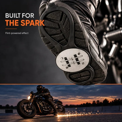 Motorcycle grinding shoe covers with sparks