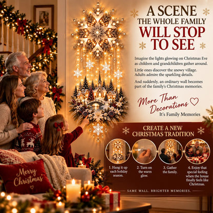 🔥Last Day 55% OFF❄️Christmas Snowflake Village Lighted Wall Decor