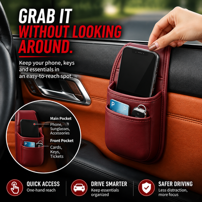 TRENDING NOW | Car Phone Storage Pocket – Slim Adhesive Organizer for Phones, Keys, Cards, Tickets & Sunglasses