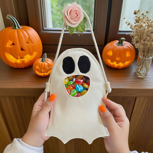 👻 DIY Halloween Ghost Candy Bag | Interactive Feed-Mouth Trick-or-Treat Bucket for Kids 🍬✨