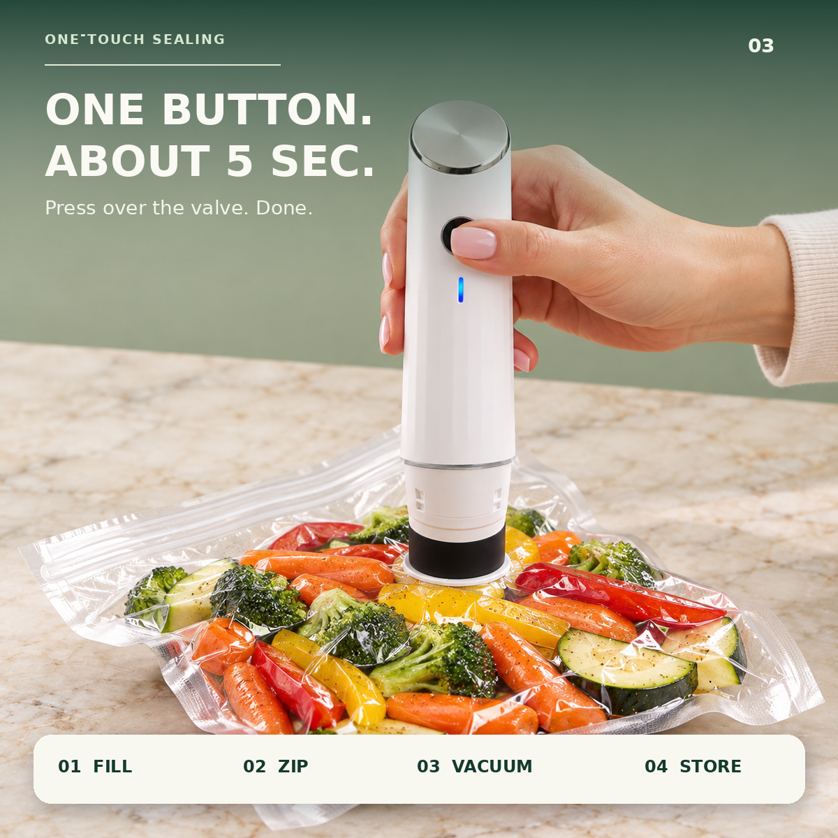🥩 Cordless Handheld Vacuum Sealer Kit with Reusable Bags | Meal Prep & Freezer Storage