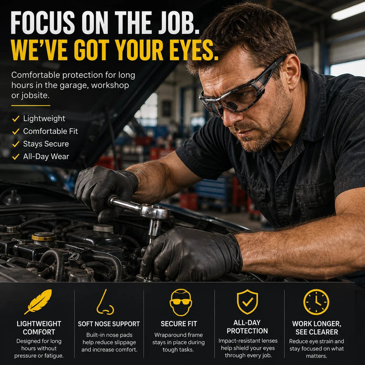 🕶️ Clear Indoors, Tinted Outdoors! Universal Photochromic Safety Glasses for Work & Outdoor ⚡🛡️