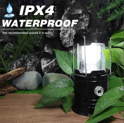 3-in-1 Solar Collapsible Camping Light - LED Horse Lantern Flashlight with USB Phone Charger, Ultra-Bright Portable Tent Lamp for Camping & Emergency