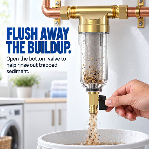 🚰 Reusable Spin-Down Sediment Water Filter – Fits 1/2', 3/4' & 1' Pipes 💧