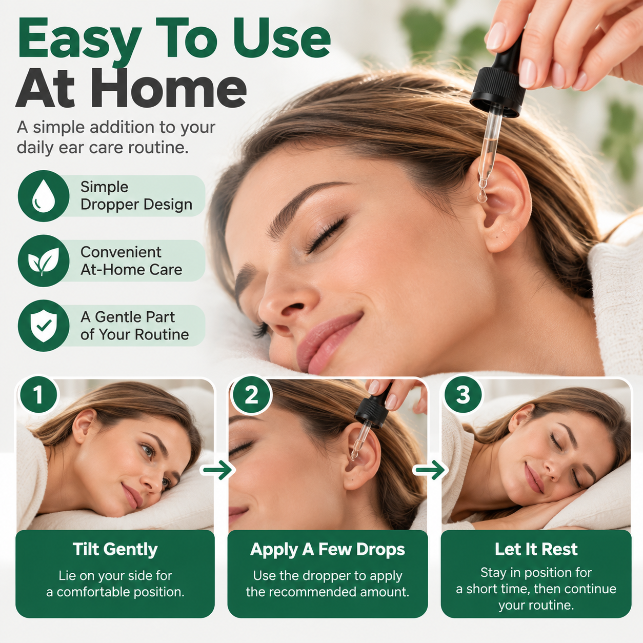 Original ear care dropper application illustration