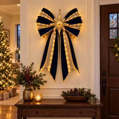 ✨ Oversized Light-Up Christmas Door Bow | 6 Festive Styles