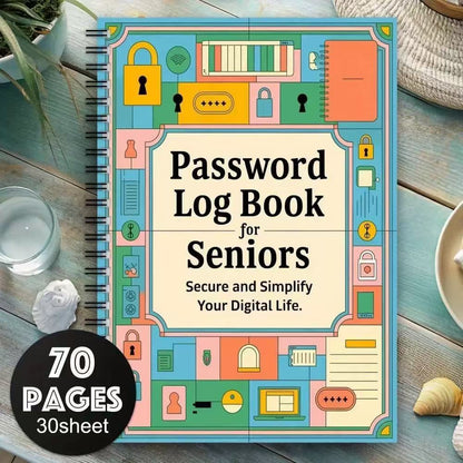 📅Funny Password Notebook - Spiral Bound with Lock Icons & Funny Security Phrases✍️