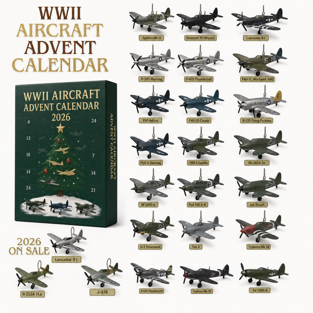 2026 Aircraft Advent Calendar – World War II Plane Collection