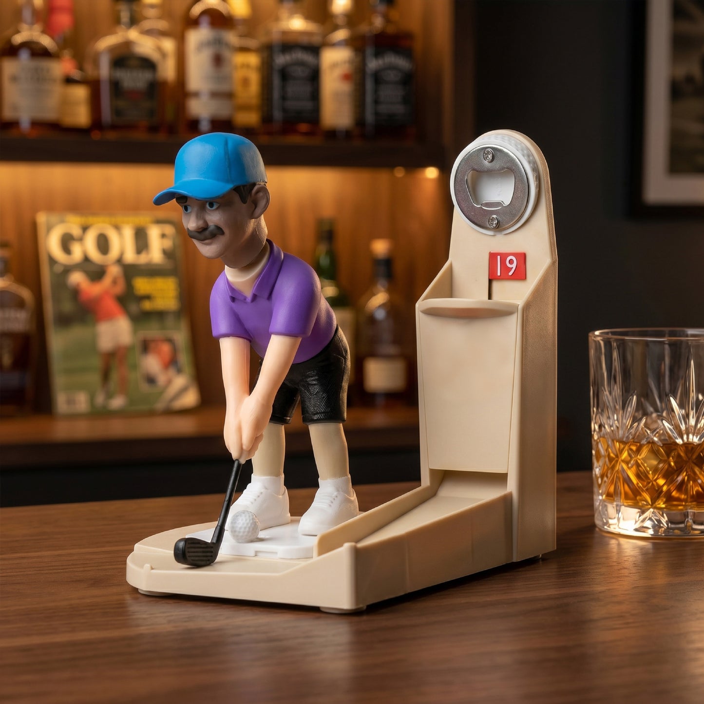 Desktop Mini-Golf Bottle Opener & Cap Launcher Game