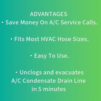AC Drain Line Cleaner Adapter Evacuates & Unclog AC Drain Line