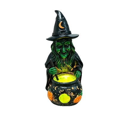 🎃 3D Resin Wicked Witch Cauldron LED Lamp: Spooky Glowing Magic Potion Pot ✨