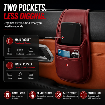 TRENDING NOW | Car Phone Storage Pocket – Slim Adhesive Organizer for Phones, Keys, Cards, Tickets & Sunglasses