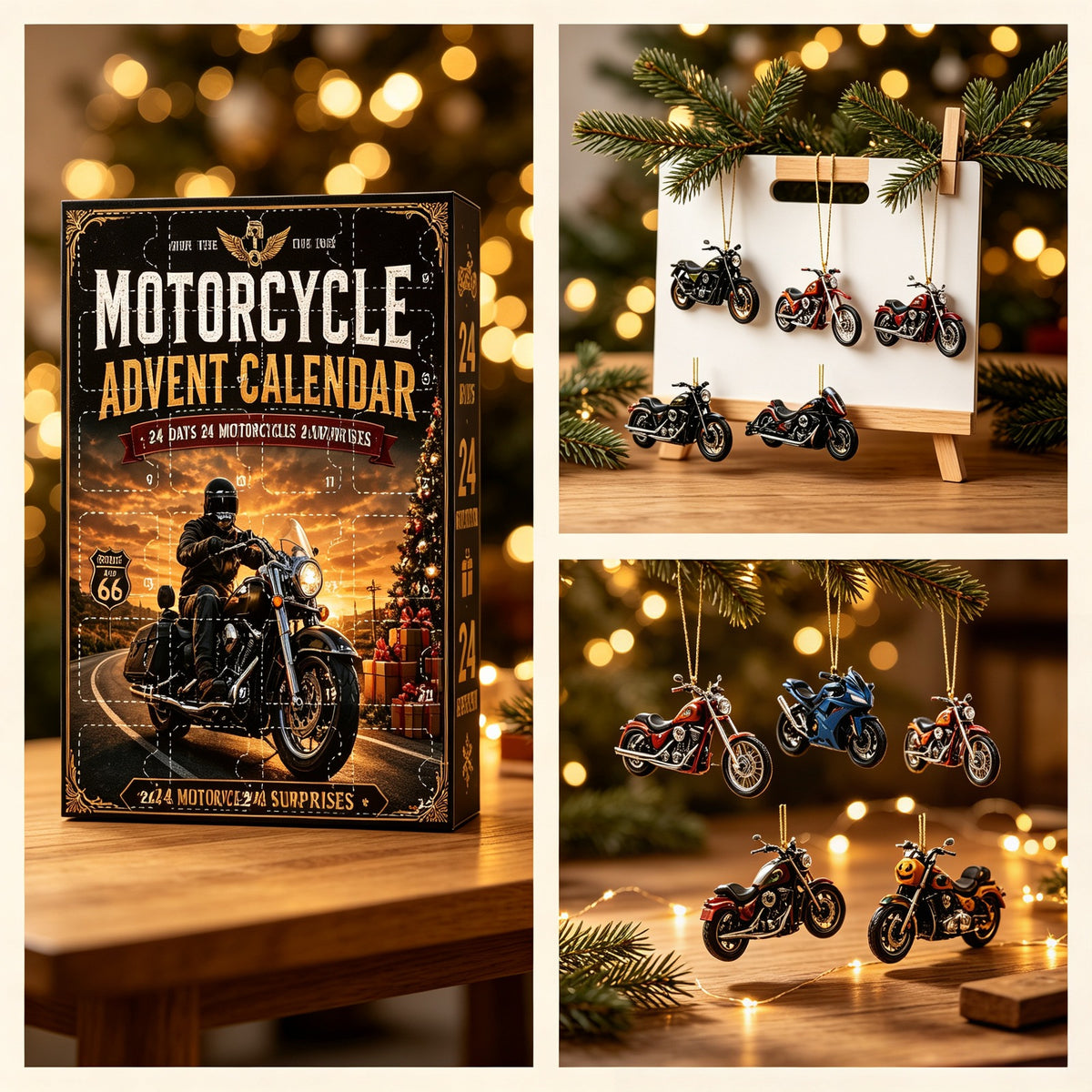 🏍️ Ride Into Christmas! 24-Day Motorcycle Theme Advent Calendar & Collector's Gift Box