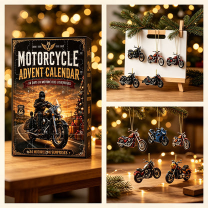 🏍️ Ride Into Christmas! 24-Day Motorcycle Theme Advent Calendar & Collector's Gift Box