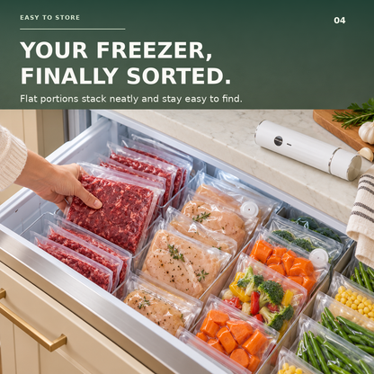 🥩 Cordless Handheld Vacuum Sealer Kit with Reusable Bags | Meal Prep & Freezer Storage