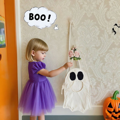👻 DIY Halloween Ghost Candy Bag | Interactive Feed-Mouth Trick-or-Treat Bucket for Kids 🍬✨