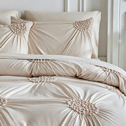 🧵 Soft Touch Pinch Pleat Duvet Set — Brushed Microfiber, No-Iron & Wrinkle-Resistant