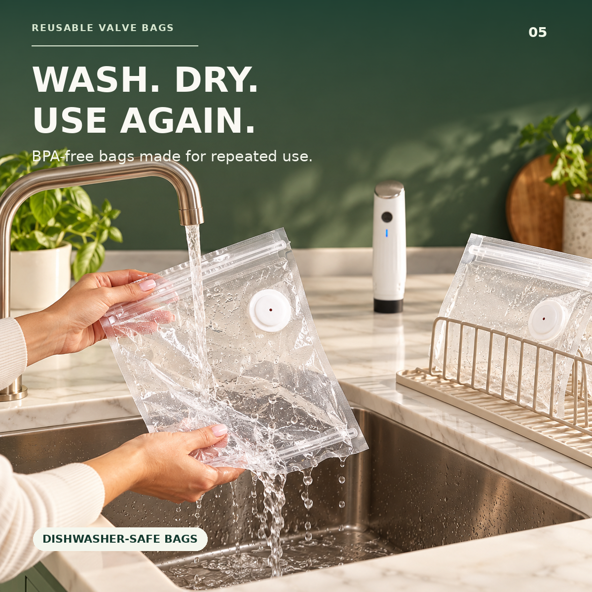🥩 Cordless Handheld Vacuum Sealer Kit with Reusable Bags | Meal Prep & Freezer Storage