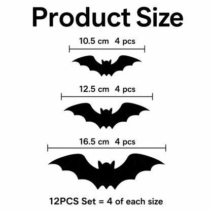 🔥 2026 Hot Sale 3D LED Bat Wall Decorations – 12/24PCS Light-Up Halloween Decor for Walls, Windows & Parties