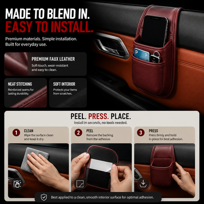 📱 TRENDING NOW | Car Phone Storage Pocket – Slim Adhesive Organizer for Phones, Keys, Cards, Tickets & Sunglasses