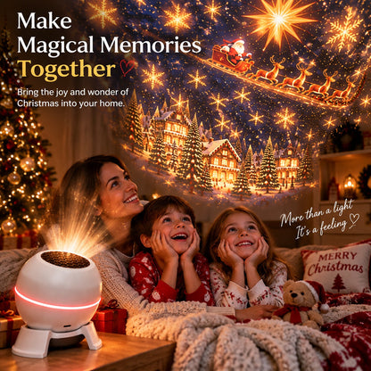 🎁 Christmas Projector Night Light - 360° Adjustable HD Holiday Pattern Ceiling Light 🎅 Indoor Xmas Decoration Lamp for Kids Bedroom, Party & Holiday Gift 🎄