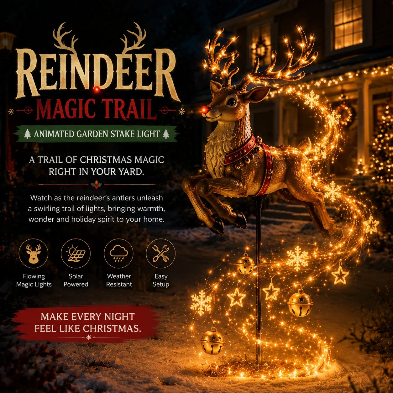 🎅Christmas Early Discount 50% Off🎄✨Christmas Magic Garden Collection - Transform Your Yard Into A Winter Wonderland With Enchanted Flowing Lights（31.5 inch）