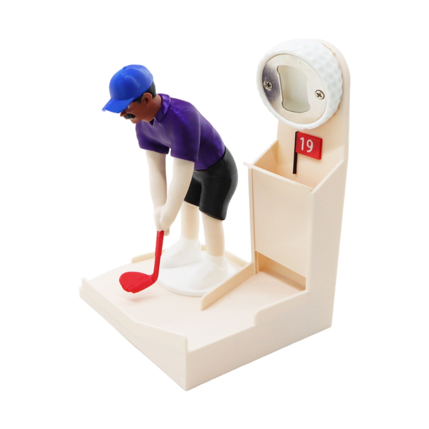Desktop Mini-Golf Bottle Opener & Cap Launcher Game