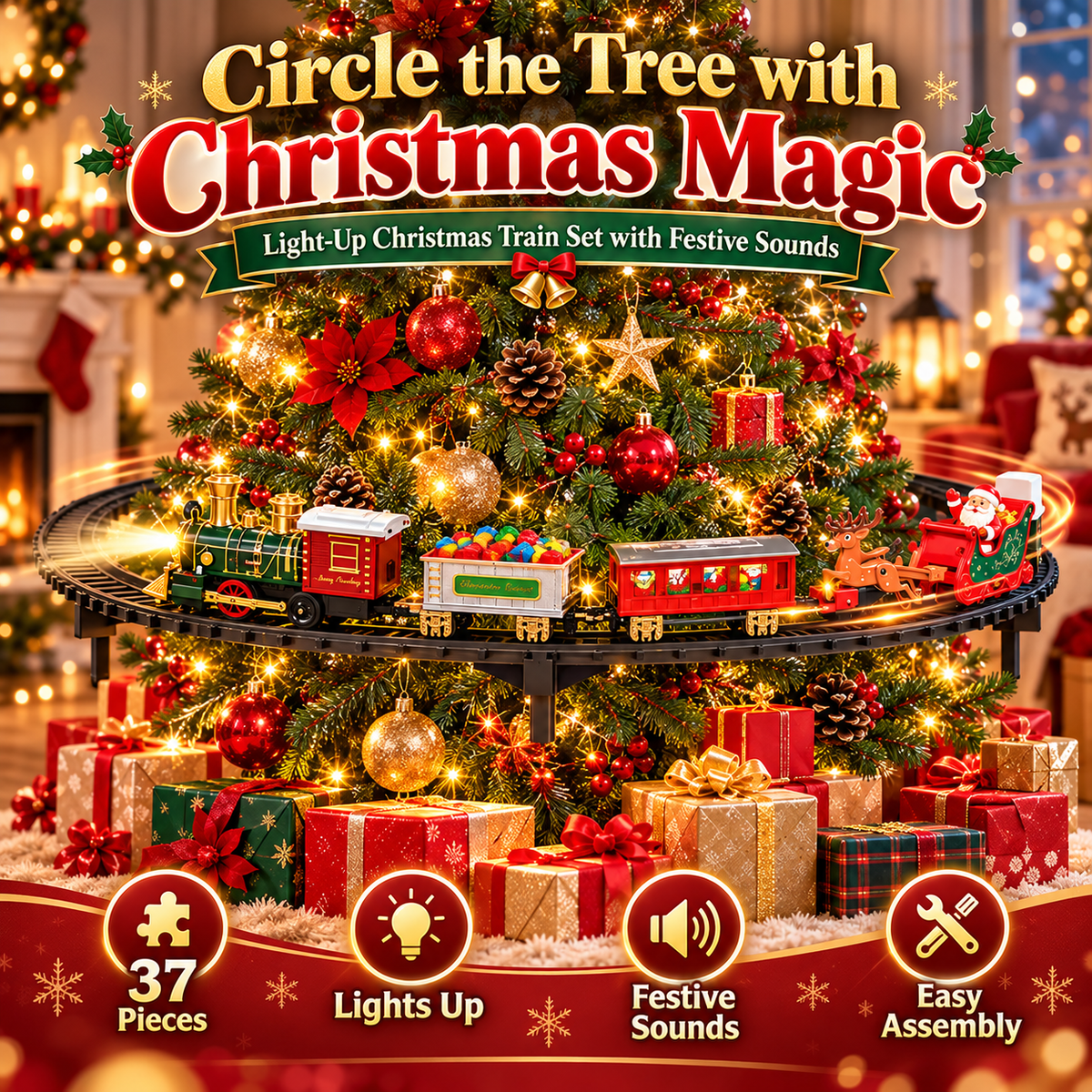 🎄 Christmas Tree Train Set – Make Your Holiday Tree the Moment Everyone Remembers 🚂