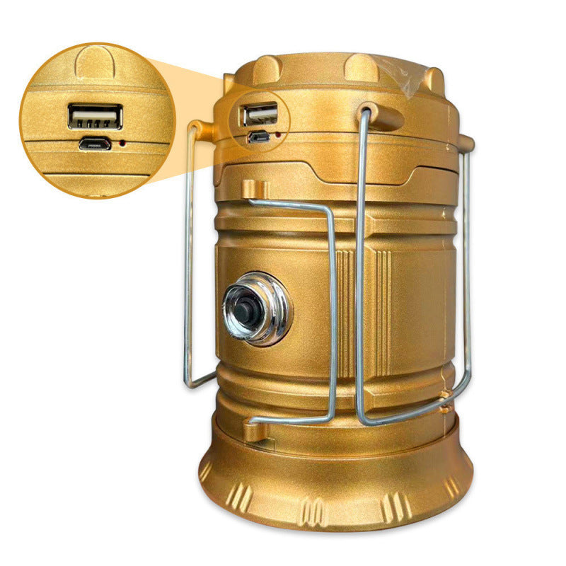 3-in-1 Solar Collapsible Camping Light - LED Horse Lantern Flashlight with USB Phone Charger, Ultra-Bright Portable Tent Lamp for Camping & Emergency