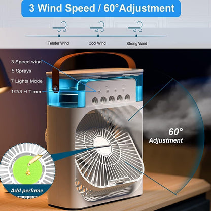 3-Speed Portable Misting Cooler Desk Fan