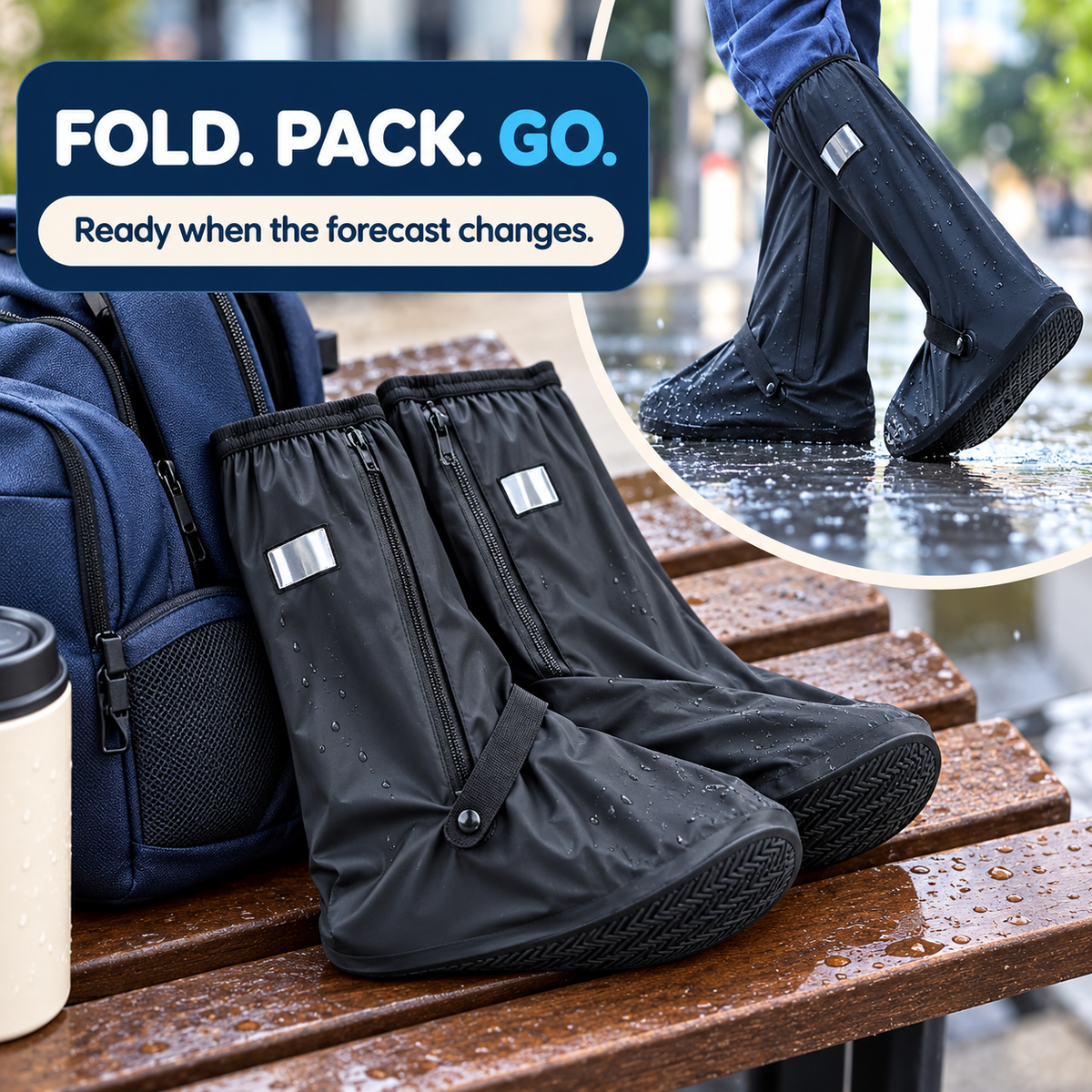 Foldable shoe covers for commuting