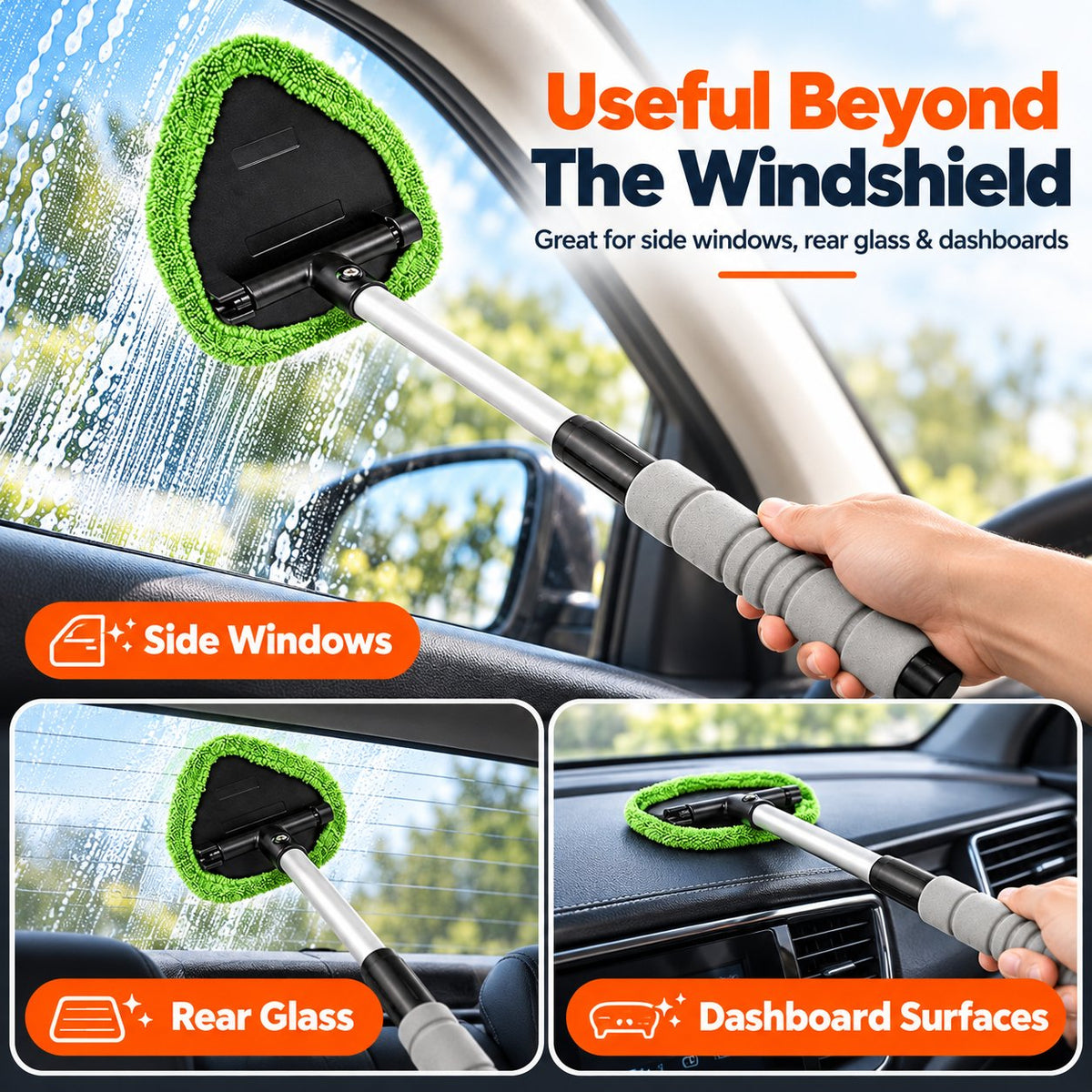🚗✨ Windshield Cleaning Brush — Reach Every Corner with Ease!