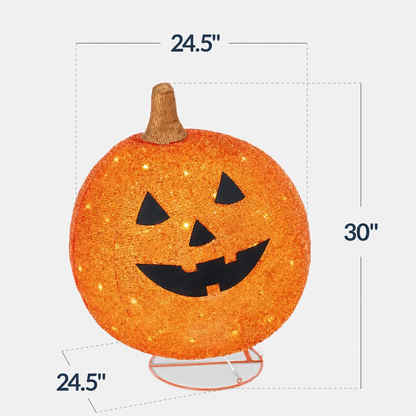 🎃 2-Piece Lighted Pumpkin Set: Halloween to Thanksgiving 2-in-1 Decor!