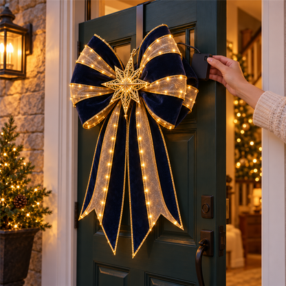 ✨ Oversized Light-Up Christmas Door Bow | 6 Festive Styles