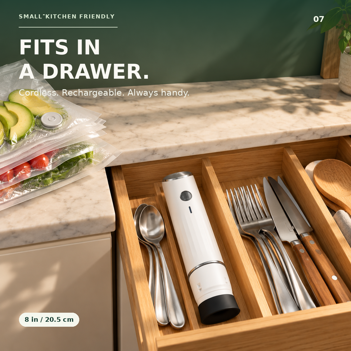 🥩 Cordless Handheld Vacuum Sealer Kit with Reusable Bags | Meal Prep & Freezer Storage